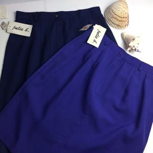 Two Vintage Julie B Skirts NWT Made in the USA Navy Blue the other is Purple